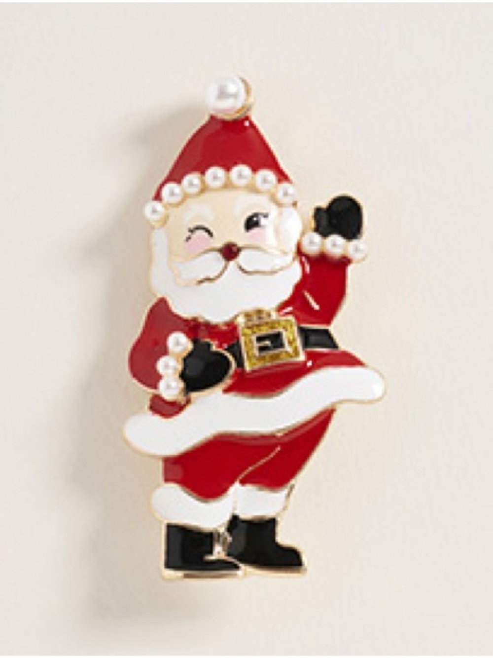 Red Santa Claus Enamel Pin for Kids - Cute Holiday Accessory